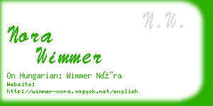 nora wimmer business card